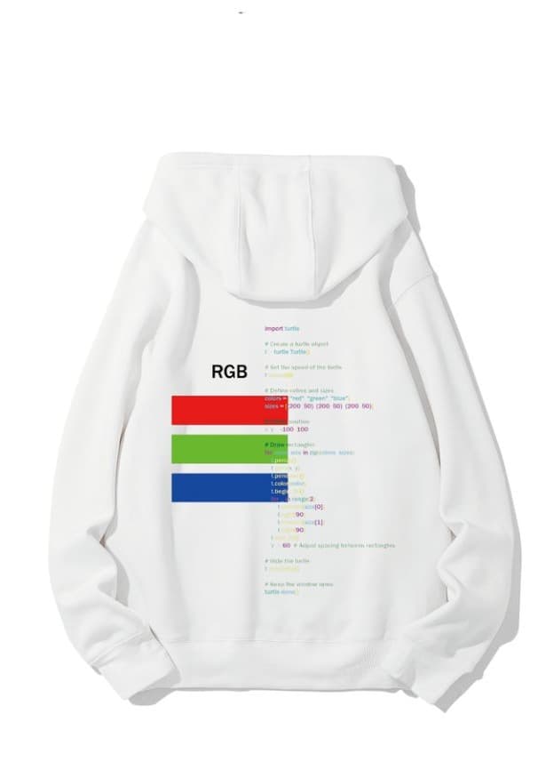 RGB hoodie — back with code